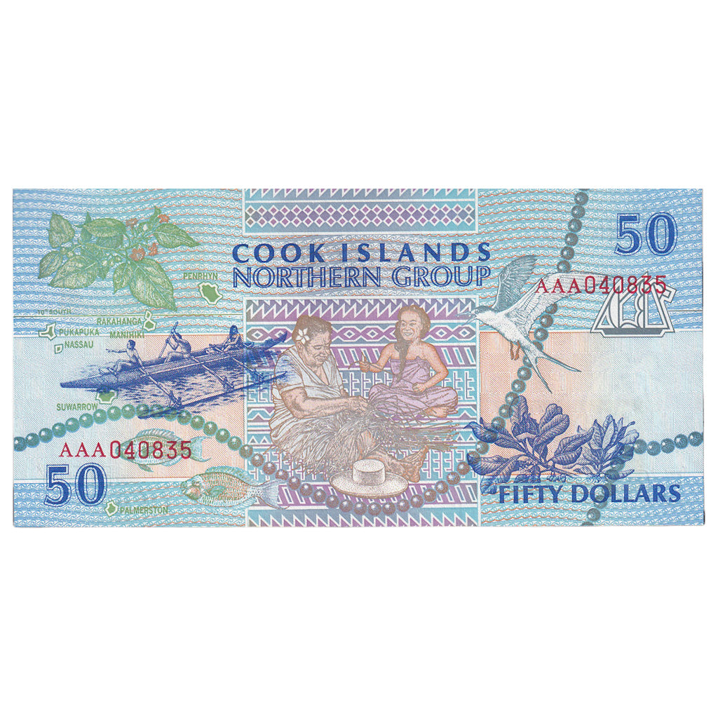 Billete, 50 Dollars, 1992, Islas Cook, KM:10a, Undated, UNC