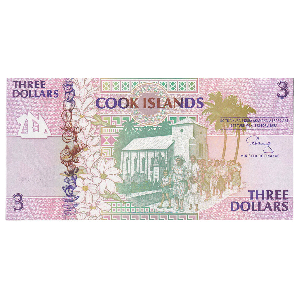 Banknote, Cook Islands, 3 Dollars, Undated (1992), KM:7a, UNC(65-70)