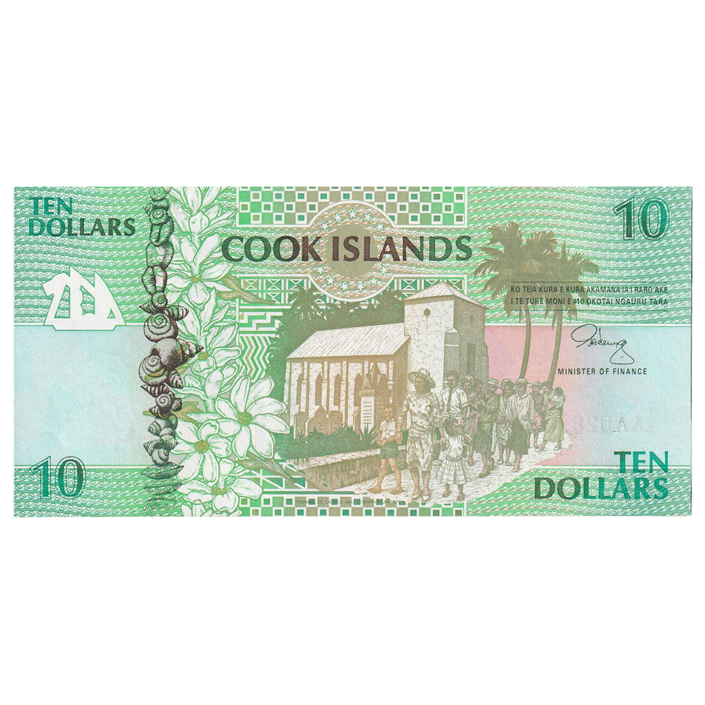 Banknote, Cook Islands, 10 Dollars, Undated (1992), KM:8a, UNC(65-70)