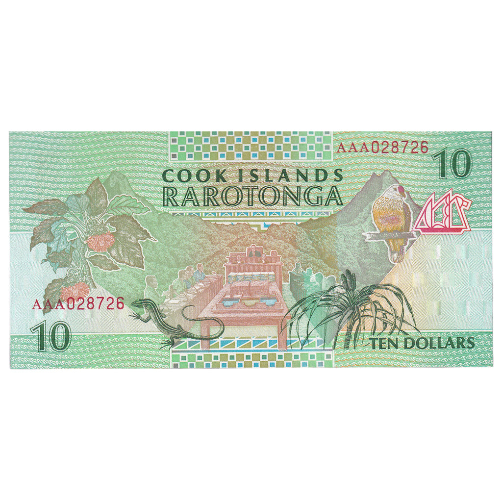 Banknote, Cook Islands, 10 Dollars, Undated (1992), KM:8a, UNC(65-70)