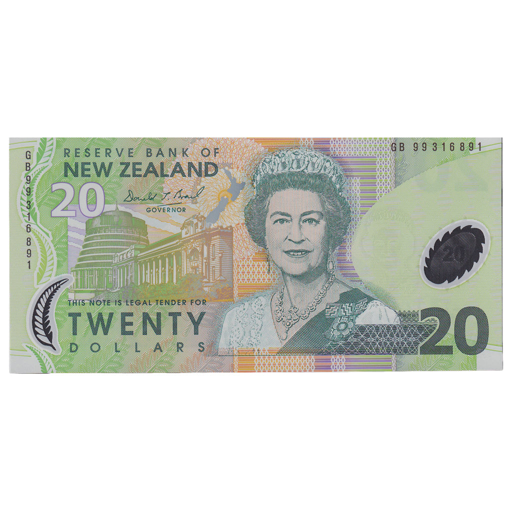 Banknote, New Zealand, 20 Dollars, KM:187a, UNC(65-70)