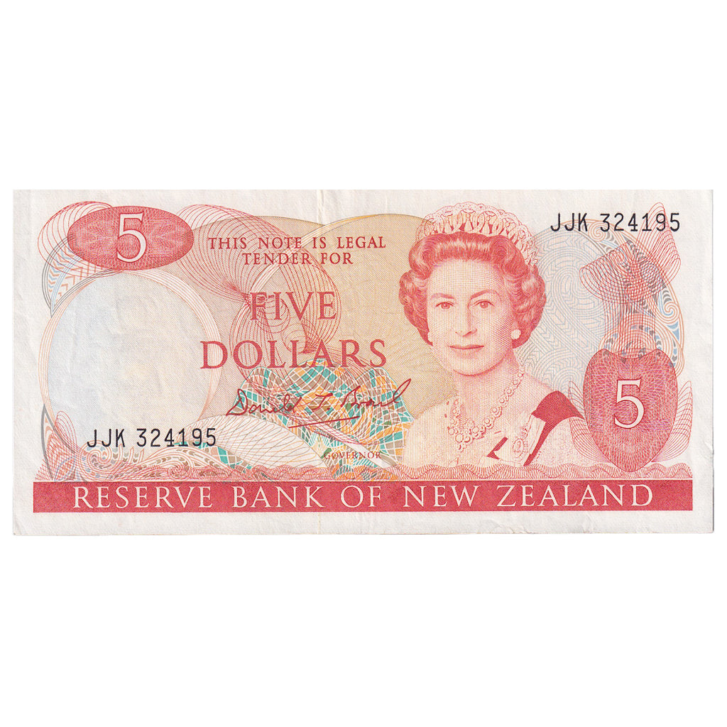 Banknote, New Zealand, 5 Dollars, Undated (1981-92), KM:171c, UNC(65-70)