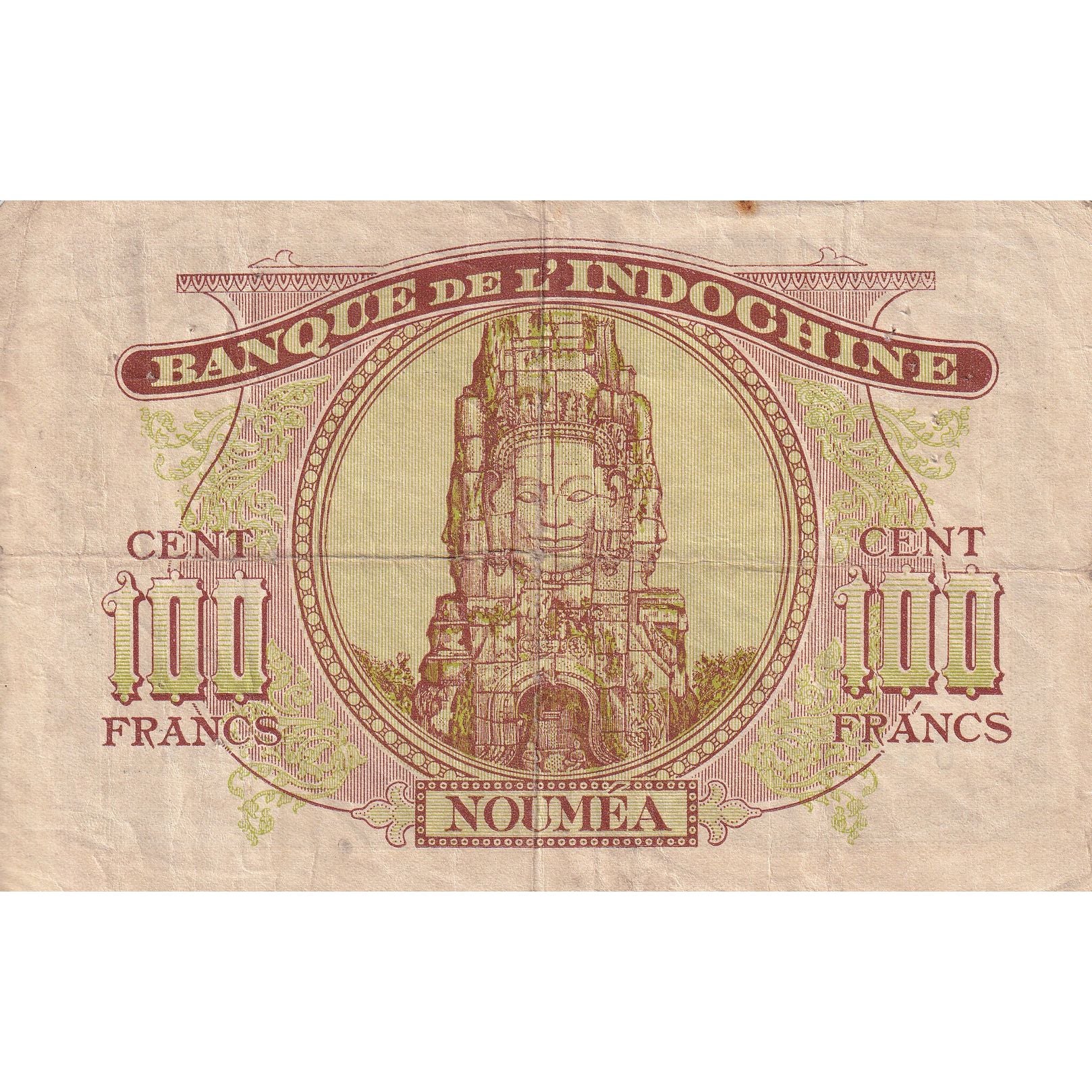 Nota, Nova Caledónia, 100 Francs, 1942, Undated (1942), KM:46b, VF(20-25)