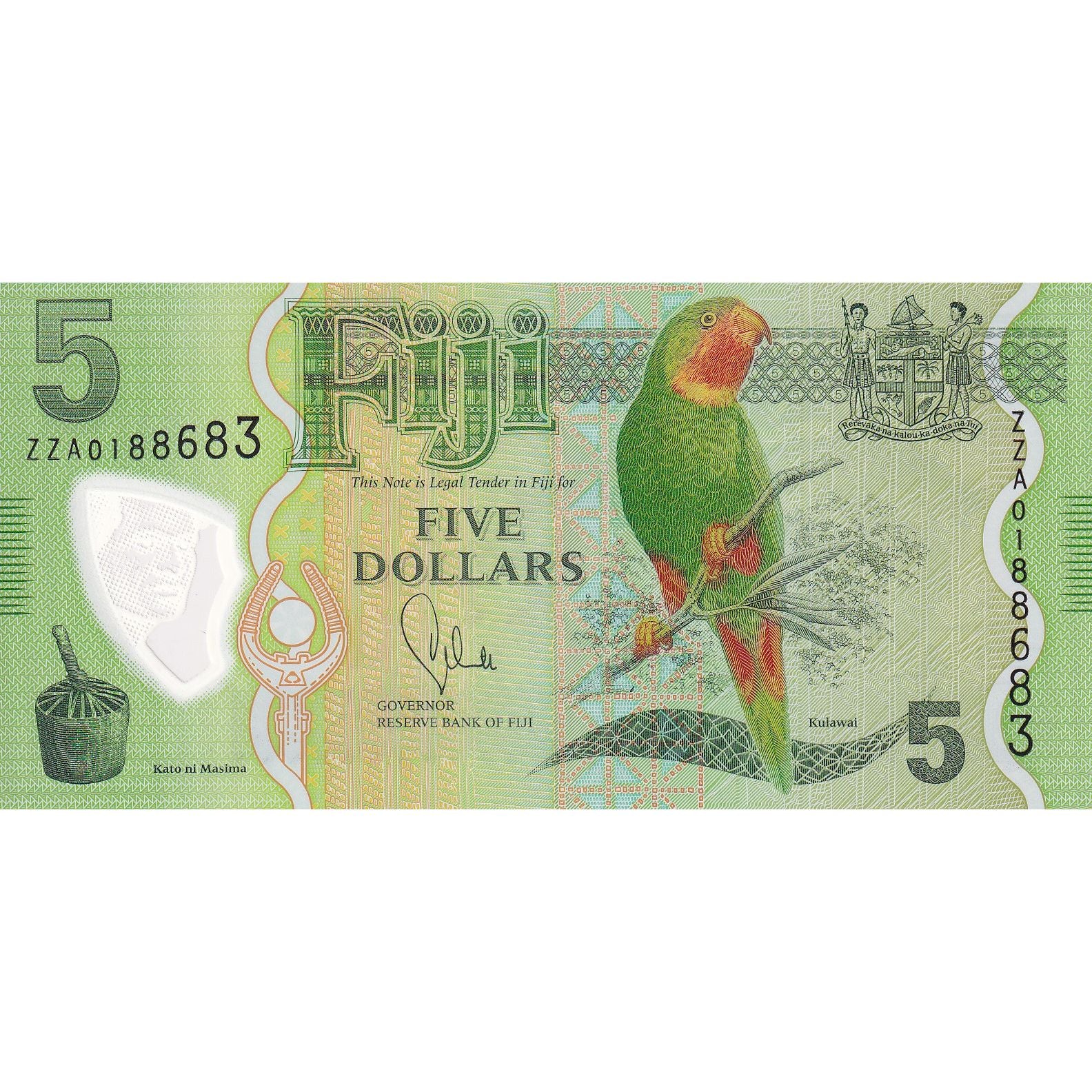 Banconote, Figi, 5 Dollars, 2013, KM:115, FDS