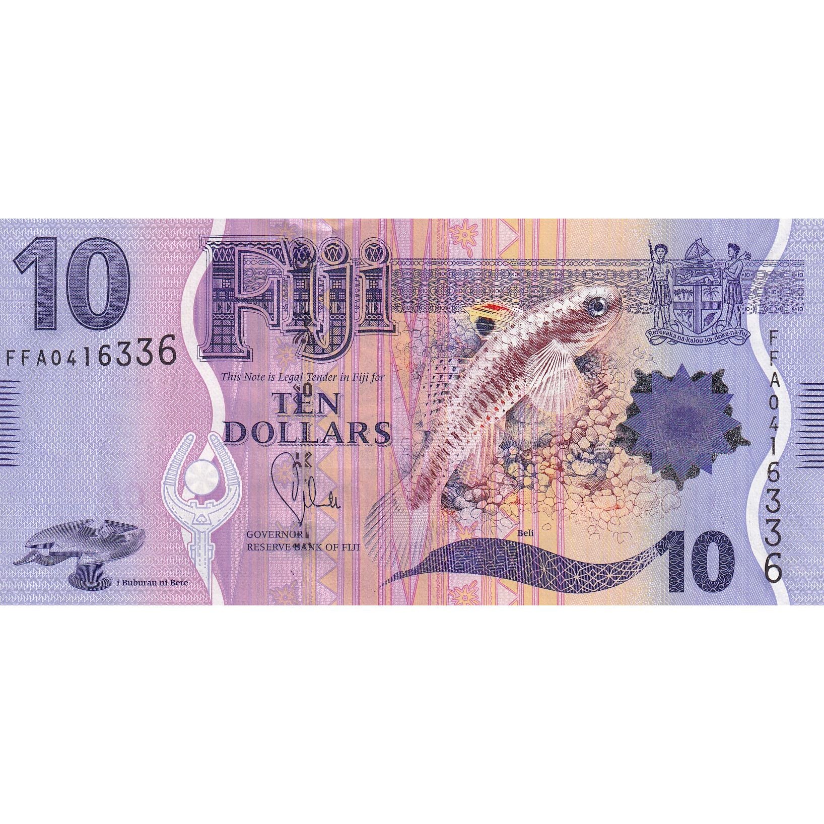 Banknote, Fiji, 10 Dollars, 2013, KM:116, UNC(65-70)