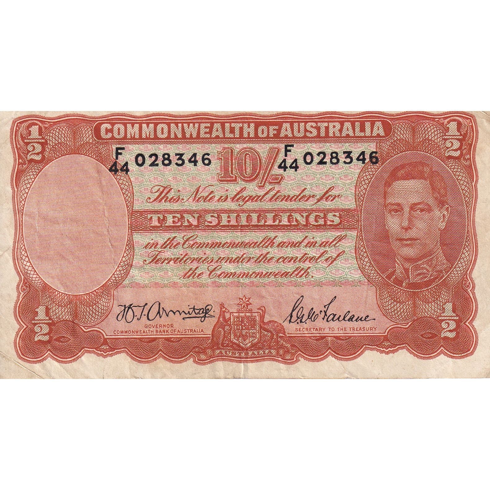 Banconote, Australia, 10 Shillings, 1939-52, KM:25d, 1952, MB+