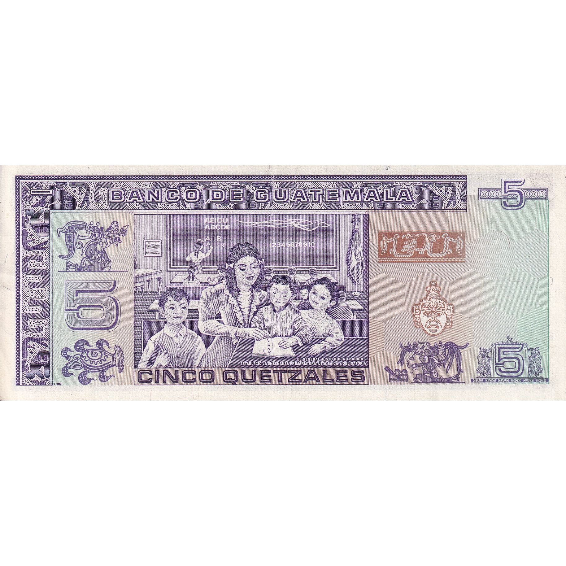Billet, Guatemala, 5 Quetzales, 1990, 1990-01-03, KM:74a, SUP