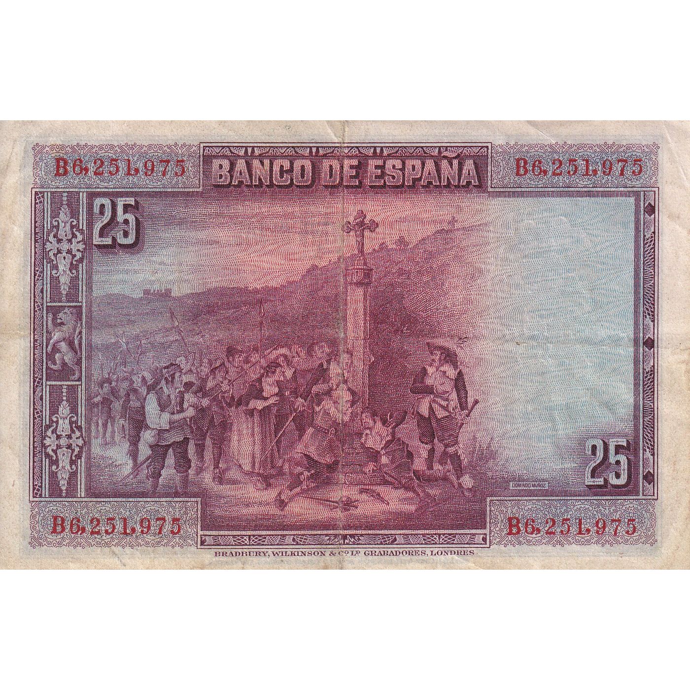 Banconote, Spagna, 25 Pesetas, 1928-08-15, KM:74b, MB