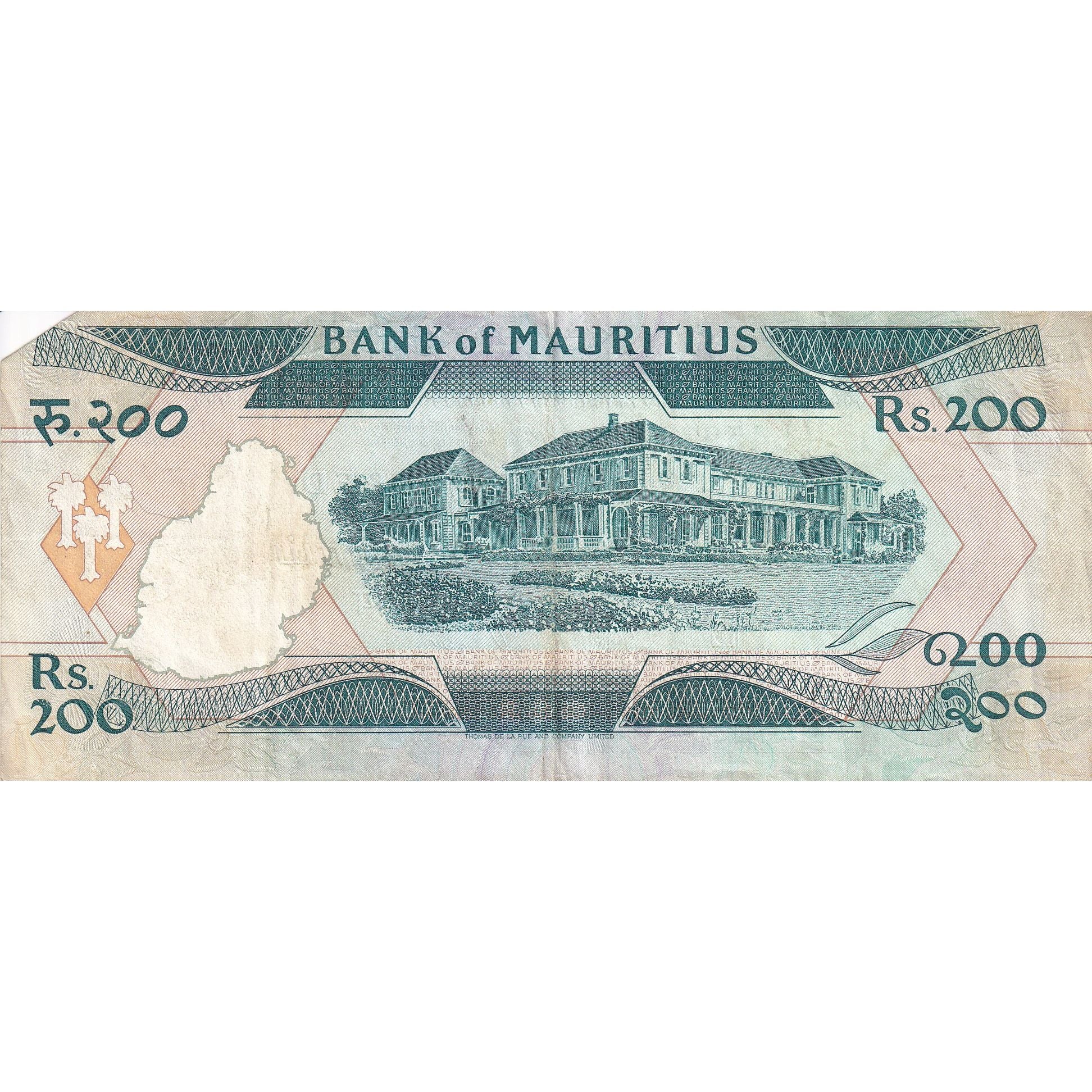 Banconote, Mauritius, 200 Rupees, Undated (1985), KM:39b, MB+