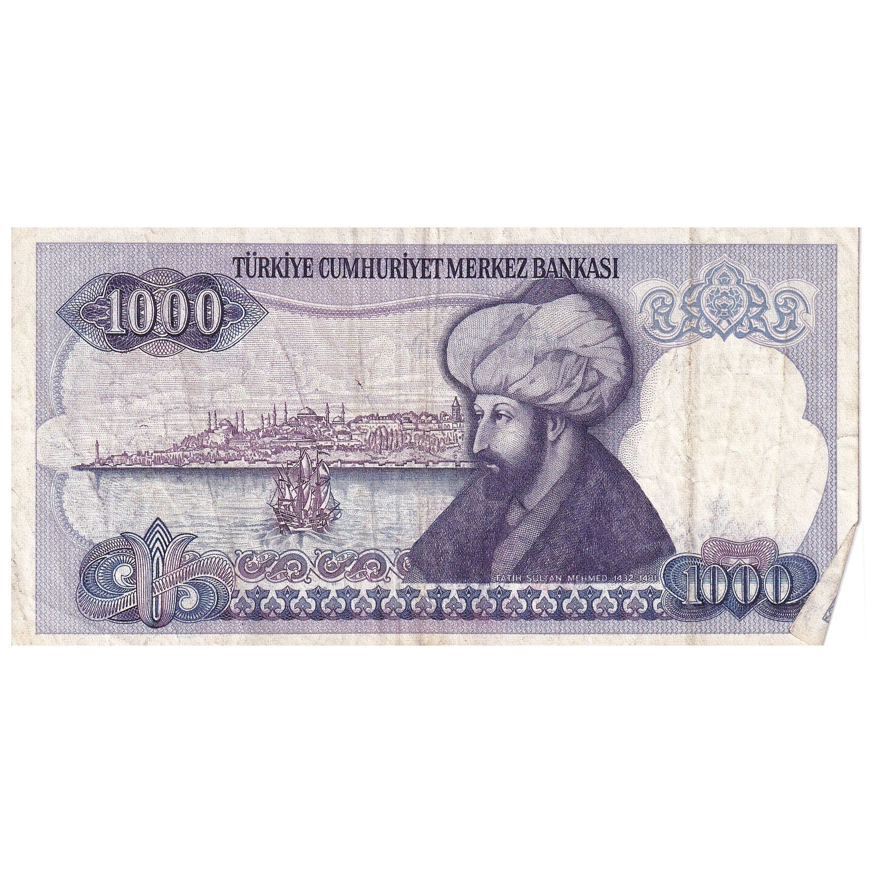 Biljet, Turkije, 1000 Lira, 1970, KM:196, TB+