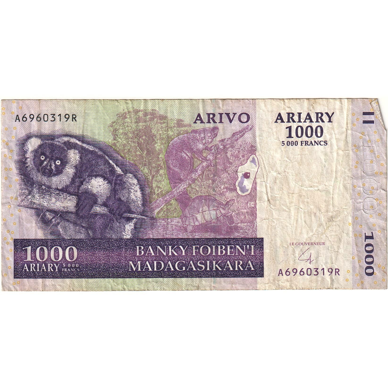 Banknote, Madagascar, 1000 Ariary, 2004, KM:89a, VF(20-25)