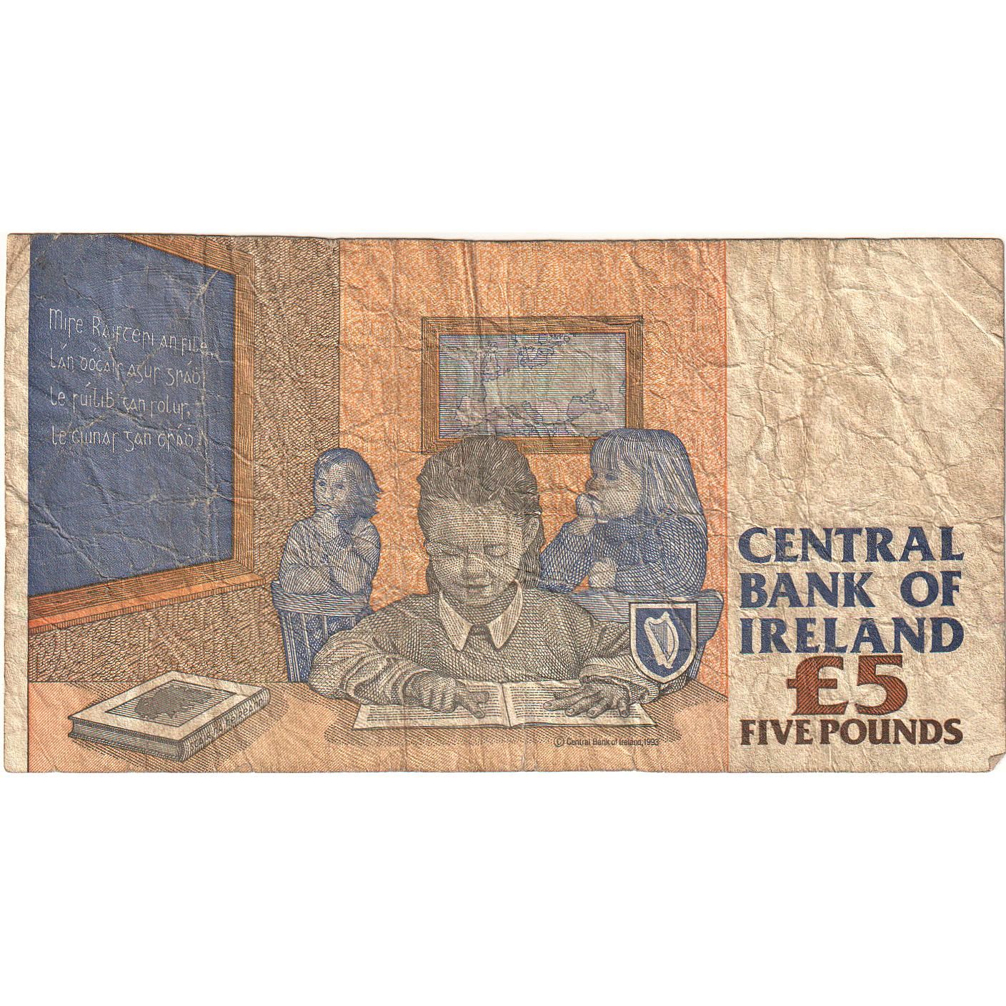 Banknote, Ireland - Republic, 5 Pounds, 1994, KM:75b, VF(20-25)