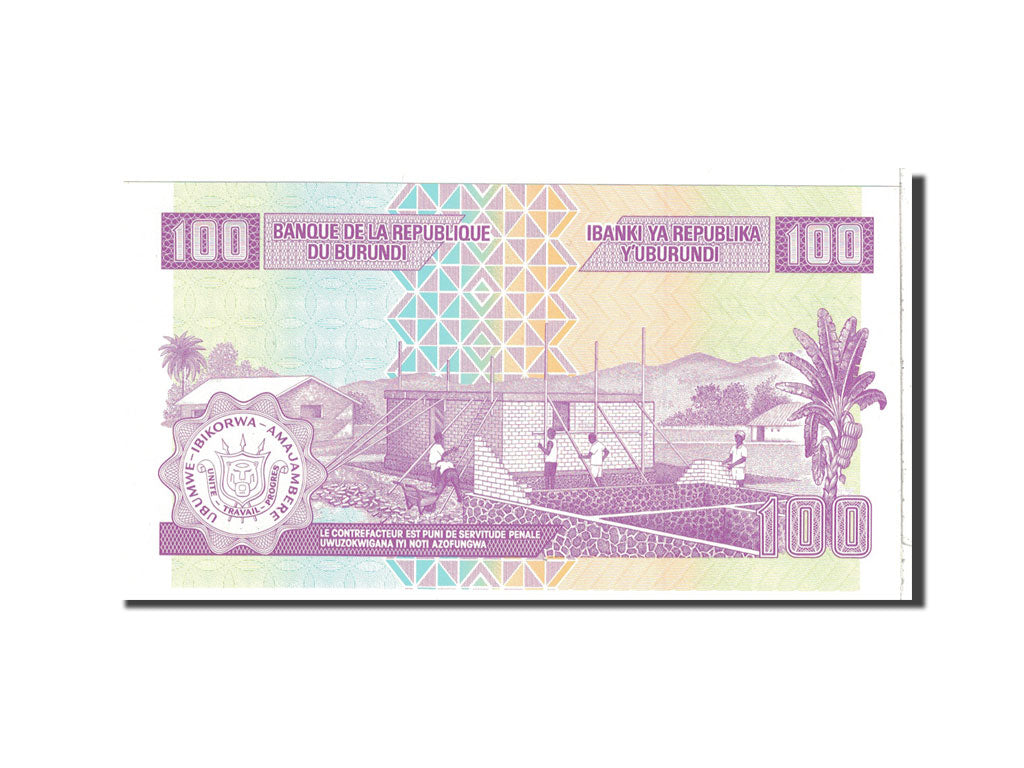 Banknote, Burundi, 100 Francs, 2010, 2010-05-01, KM:44a, UNC(65-70)
