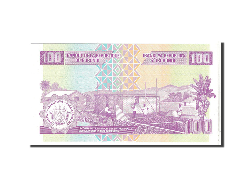Banknote, Burundi, 100 Francs, 2010, 2010-05-01, KM:44a, UNC(65-70)