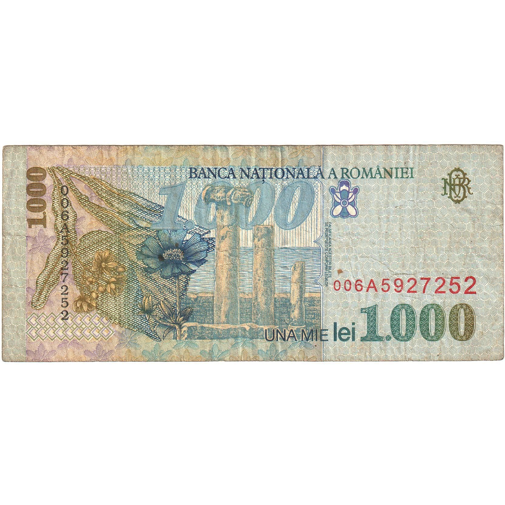 Nota, Roménia, 1000 Lei, 1998, KM:106, VF(20-25)