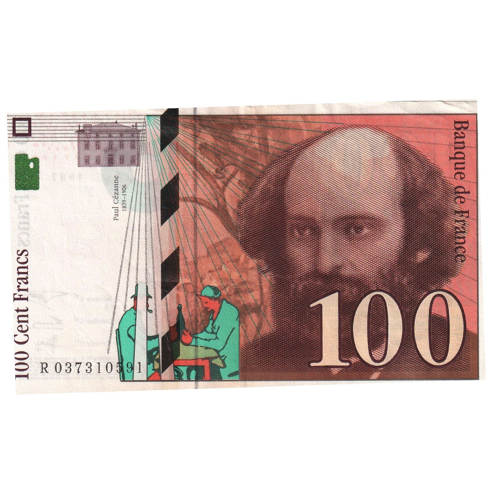 Francja, 100 Francs, Cézanne, 1997, R037310591, AU(50-53), Fayette:74.1