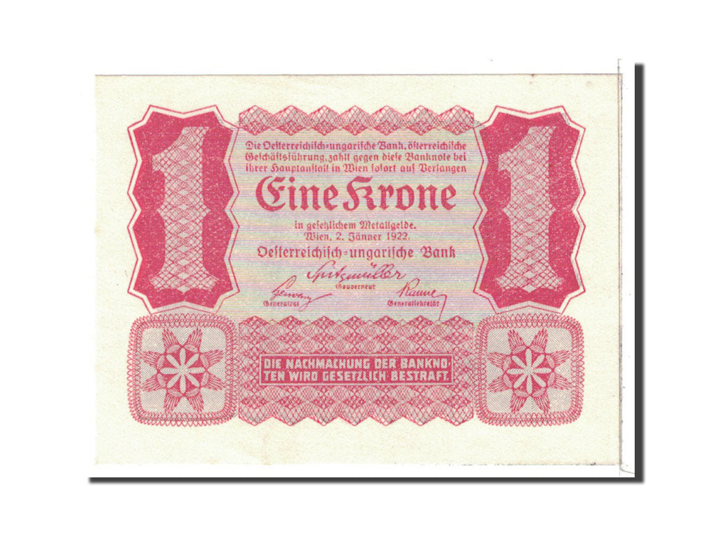 Banknote, Austria, 1 Krone, 1922, 1922-01-02, KM:73, UNC(60-62)