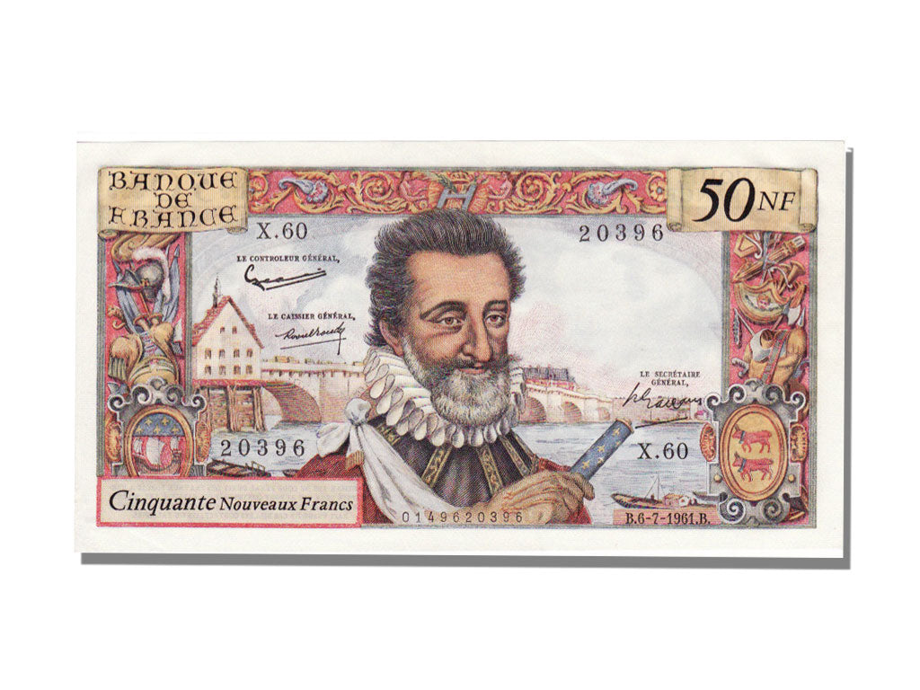 France, 50 Nouveaux Francs, 50 NF 1959-1961 ''Henri IV'', 1961, KM #143a,...