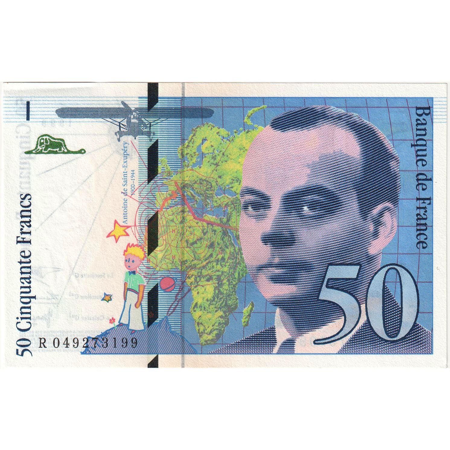 France, 50 Francs, St Exupéry, 1999, R049273199, UNC(63), Fayette:73.5