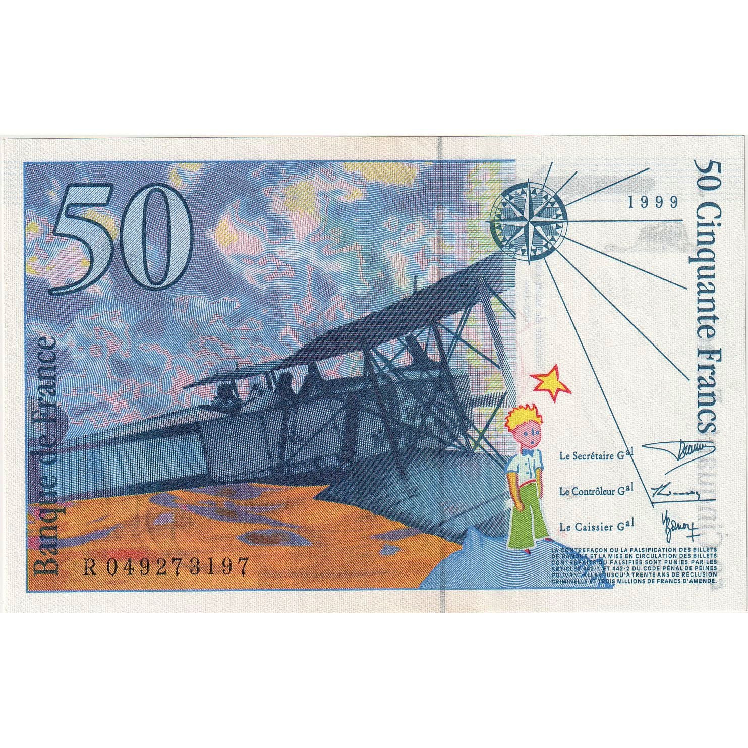 Francja, 50 Francs, St Exupéry, R049273197, UNC(63)