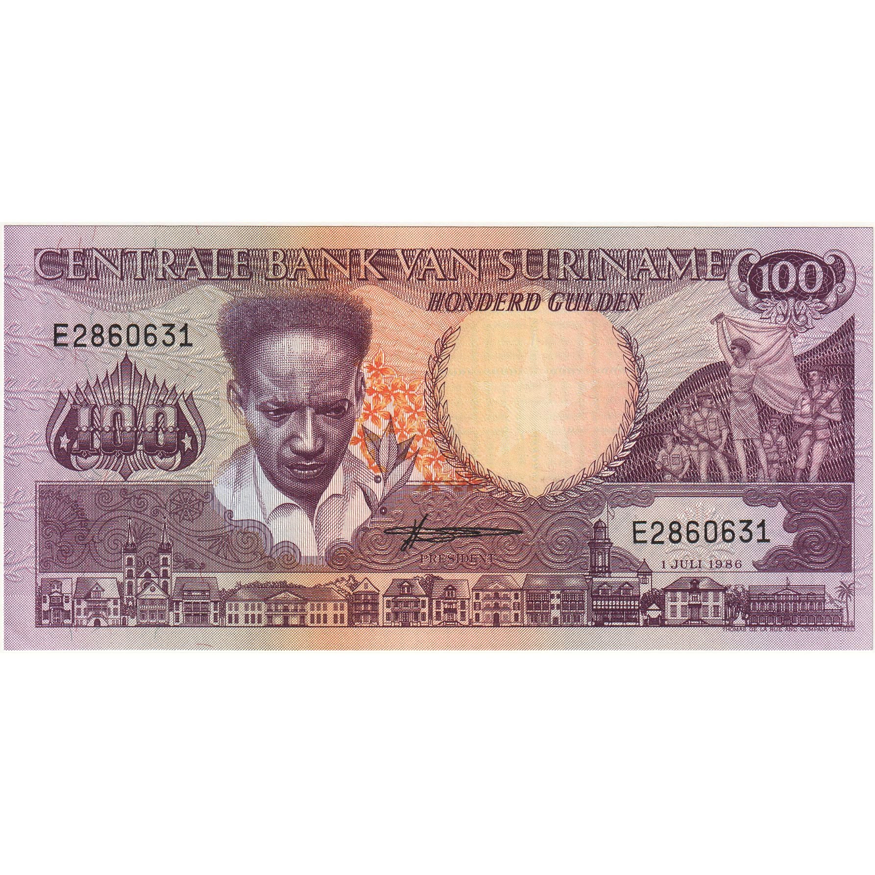 Surinam, 100 Gulden, 1986, 1986-07-01, KM:133a, UNZ-