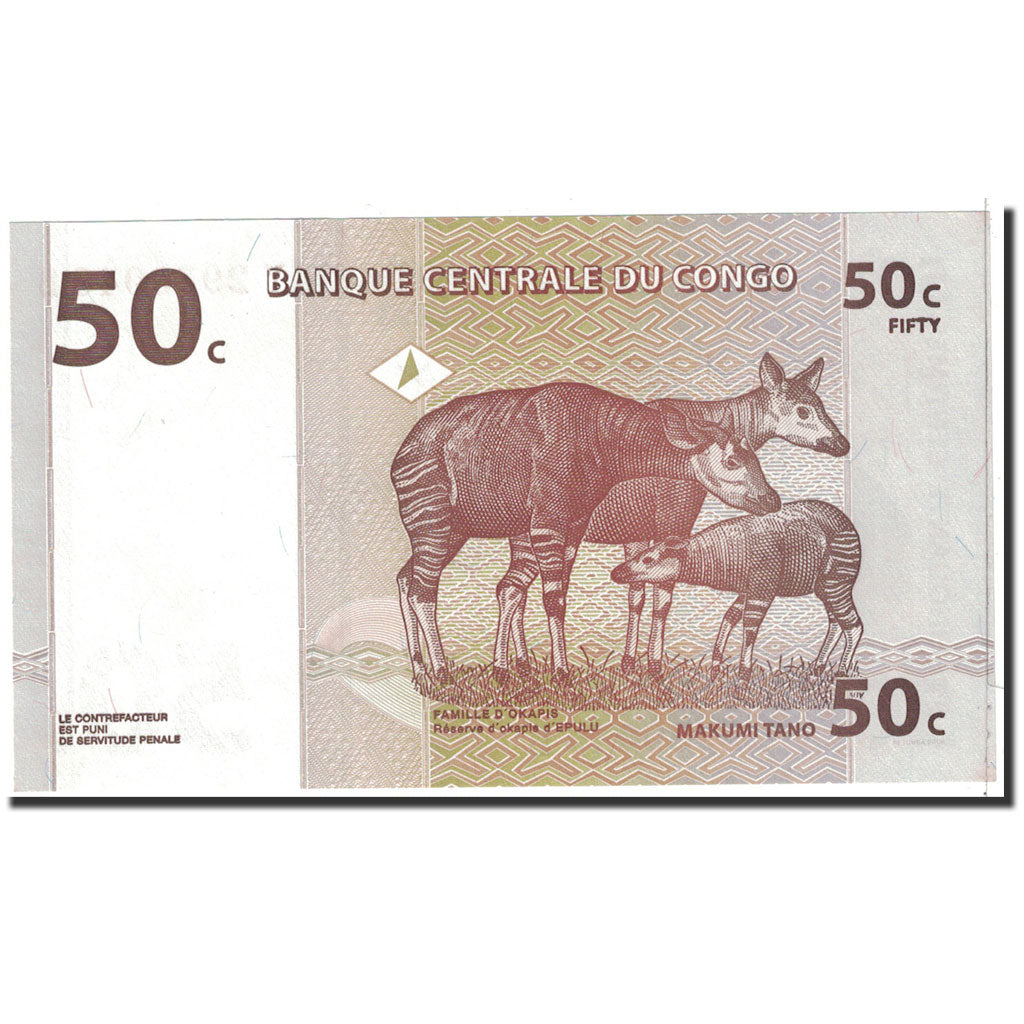 Banknote, Congo Democratic Republic, 50 Centimes, 1997, 1997-11-01, KM:84a