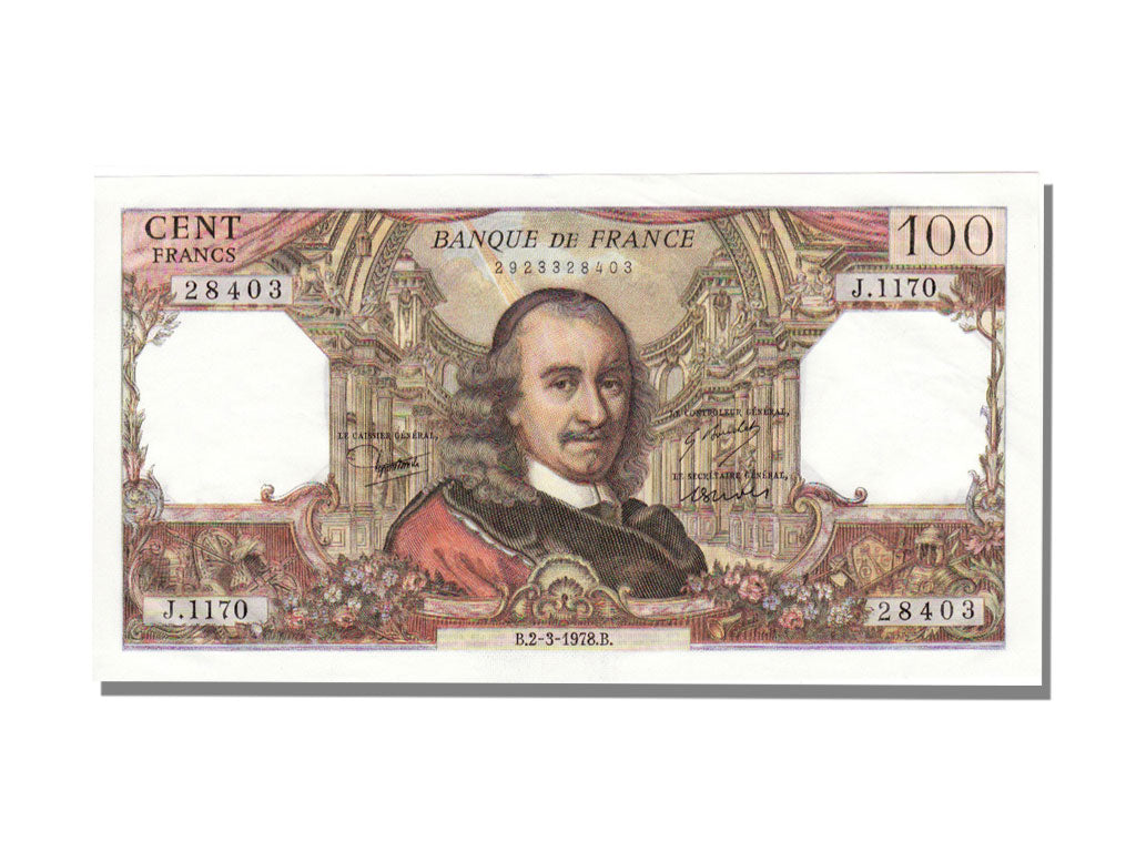 France, 100 Francs, 100 F 1964-1979 ''Corneille'', 1978, KM #149f, 1978-03-02,..