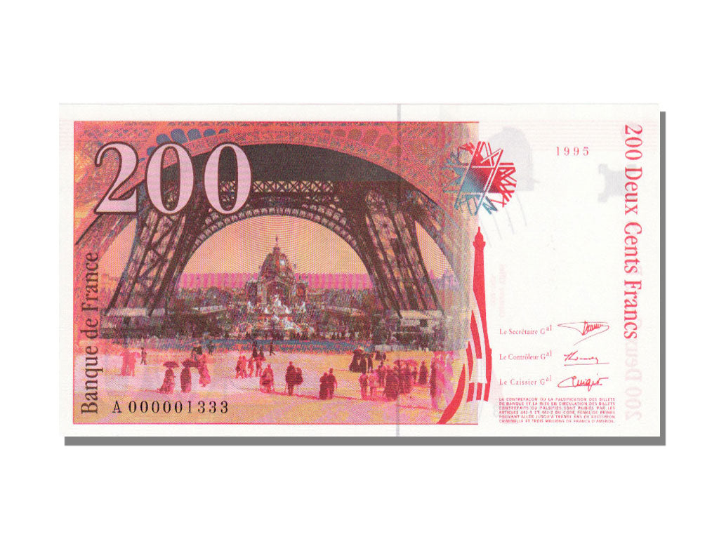 FRANCE, 200 Francs, 1995, KM #159a, UNC(65-70), Fayette #75.1