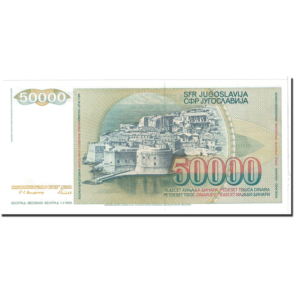 Billet, Yougoslavie, 50,000 Dinara, 1988, 1988-05-01, KM:96, NEUF