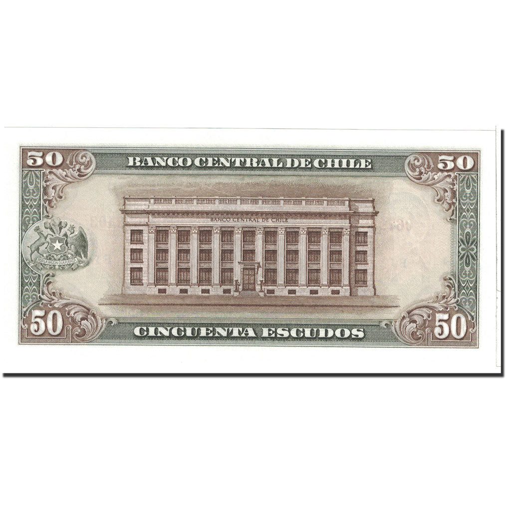 Banknote, Chile, 50 Escudos, 1962, Undated, KM:140b, UNC(65-70)