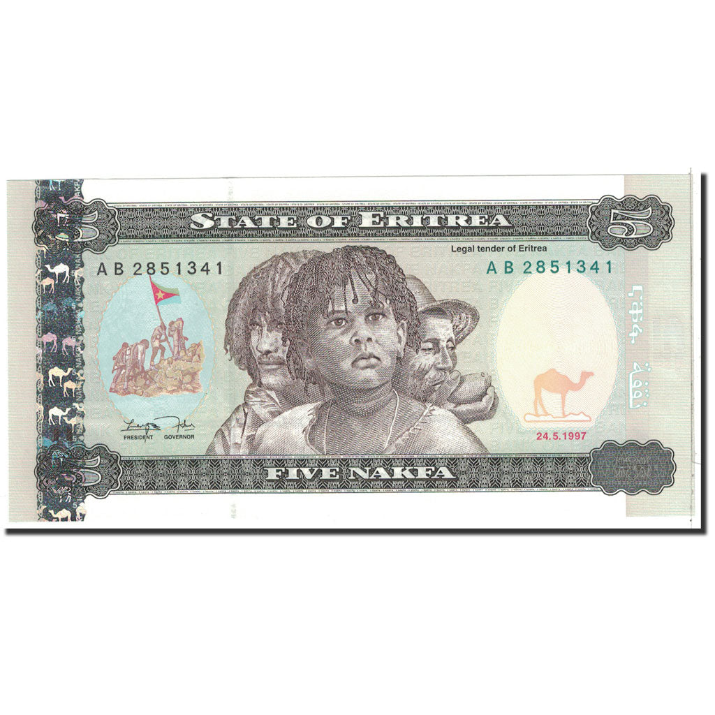 Banknote, Eritrea, 5 Nakfa, 1997, 1997-05-24, KM:2, UNC(65-70)