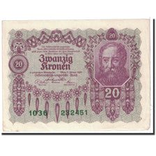 Banknote, Austria, 20 Kronen, 1922, 1922-01-02, KM:76, AU(50-53)