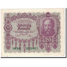 Billet, Autriche, 20 Kronen, 1922, 1922-01-02, KM:76, TTB+