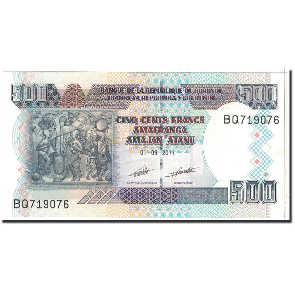 Banknote, Burundi, 500 Francs, 2011, 2011-09-01, KM:45b, UNC(65-70)