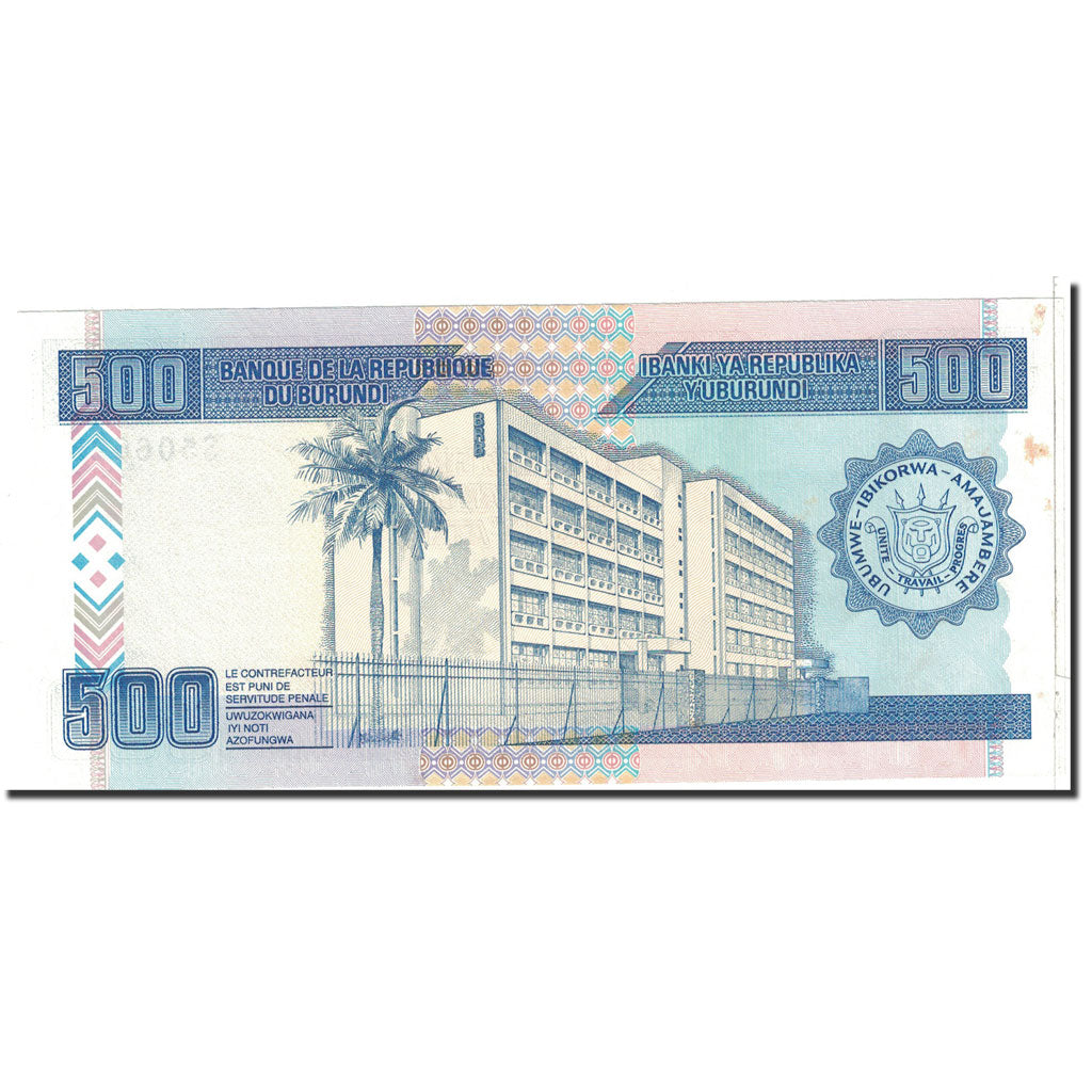 Banknote, Burundi, 500 Francs, 2005, 2005-02-05, KM:37a, UNC(60-62)