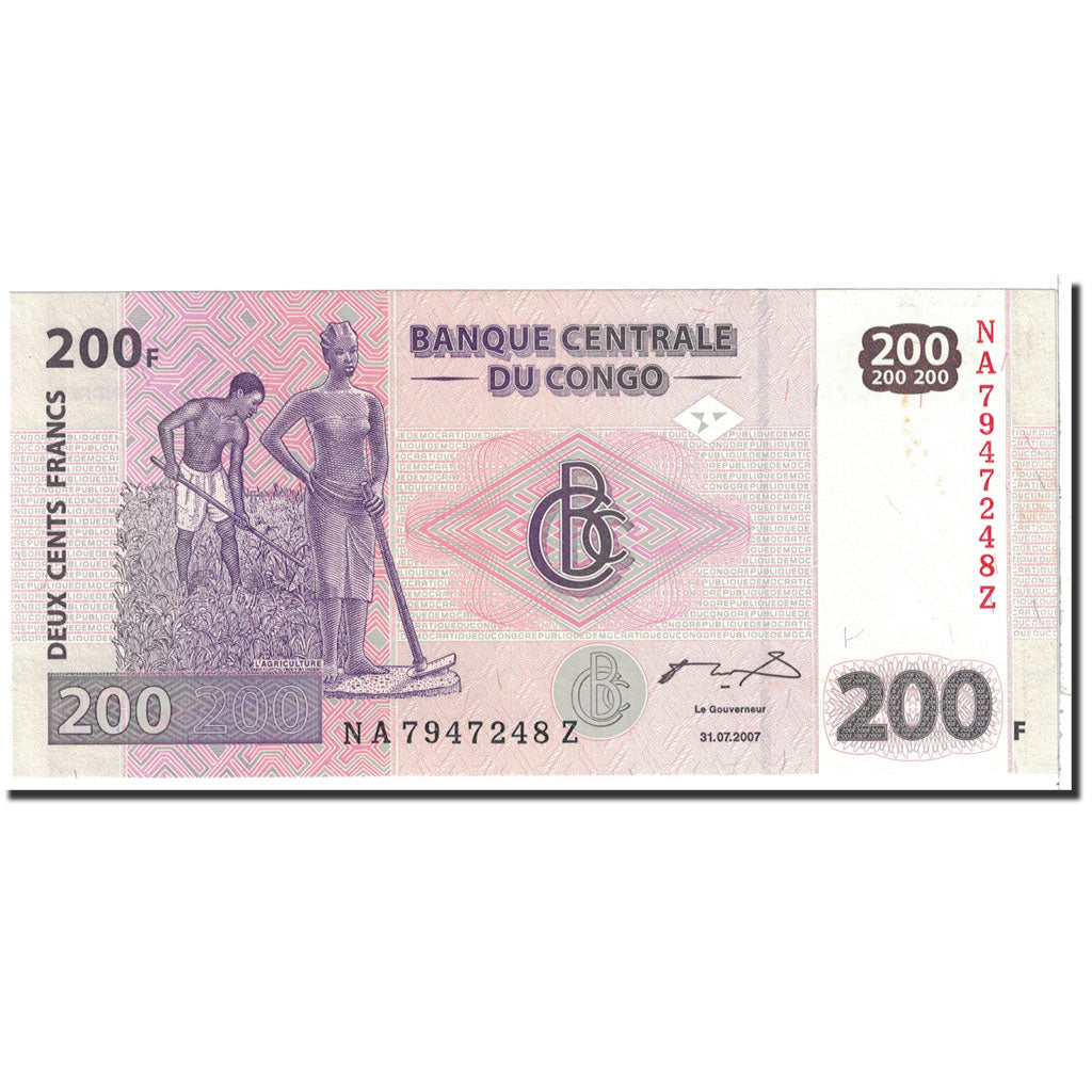 Banknote, Congo Democratic Republic, 200 Francs, 2007, 2007-07-31, KM:99a