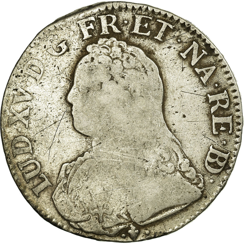 Moneta, Francia, Louis XV, Écu de Béarn aux branches d'olivier, Ecu, 1733