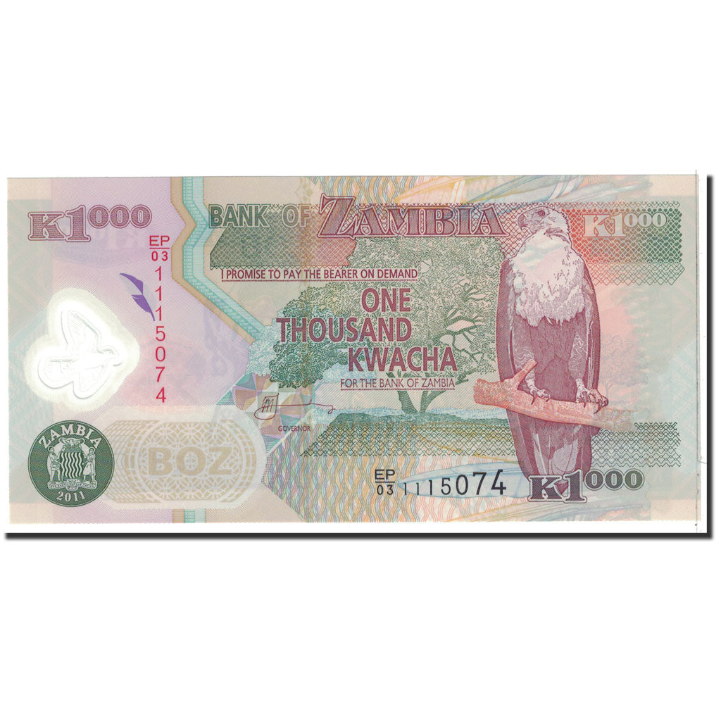 Banknote, Zambia, 1000 Kwacha, 2011, Undated, KM:44h, UNC(65-70)