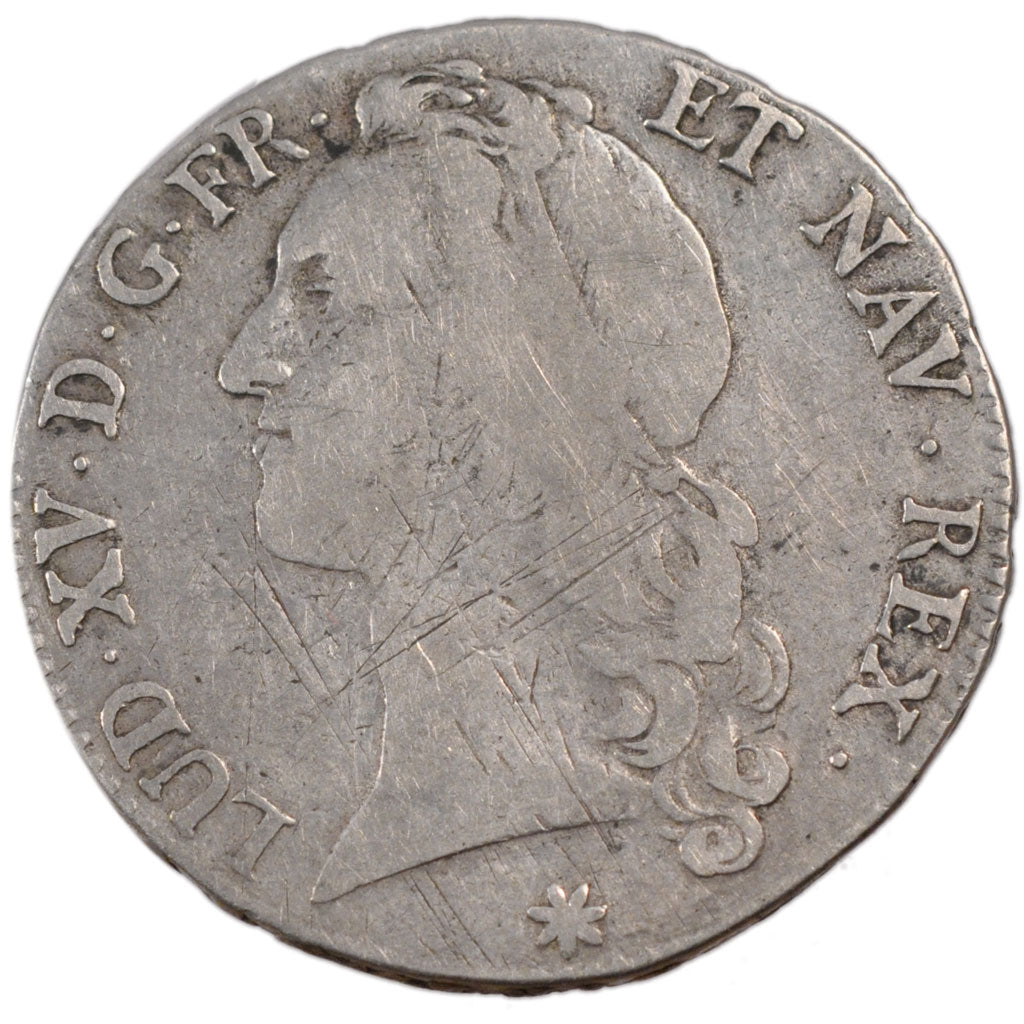 FRANCE, Écu au bandeau, Ecu, 1755, Toulouse, VF(20-25), Silver, Gadoury #322, ..