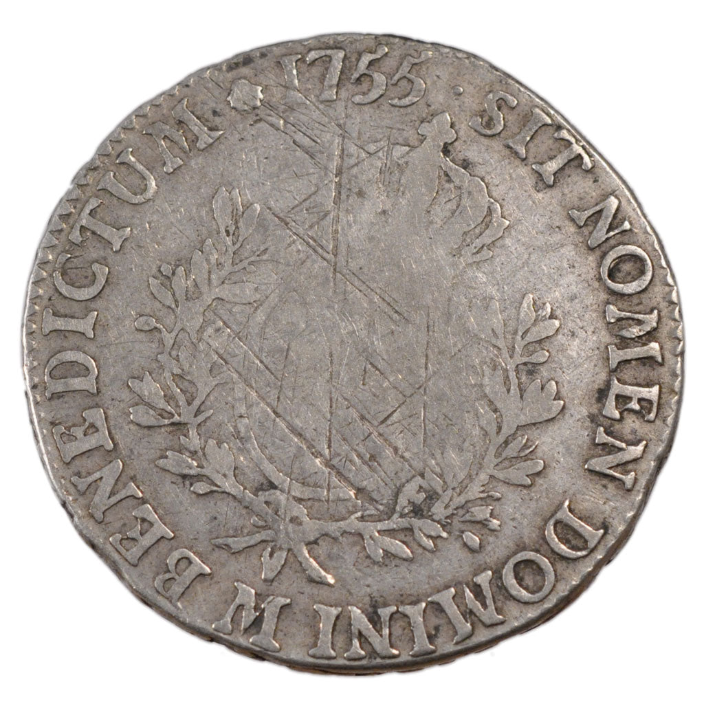 FRANCE, Écu au bandeau, Ecu, 1755, Toulouse, VF(20-25), Silver, Gadoury #322, ..
