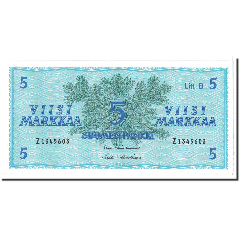 Finland, 5 Markkaa, 1963, KM:106Aa, UNC(65-70)