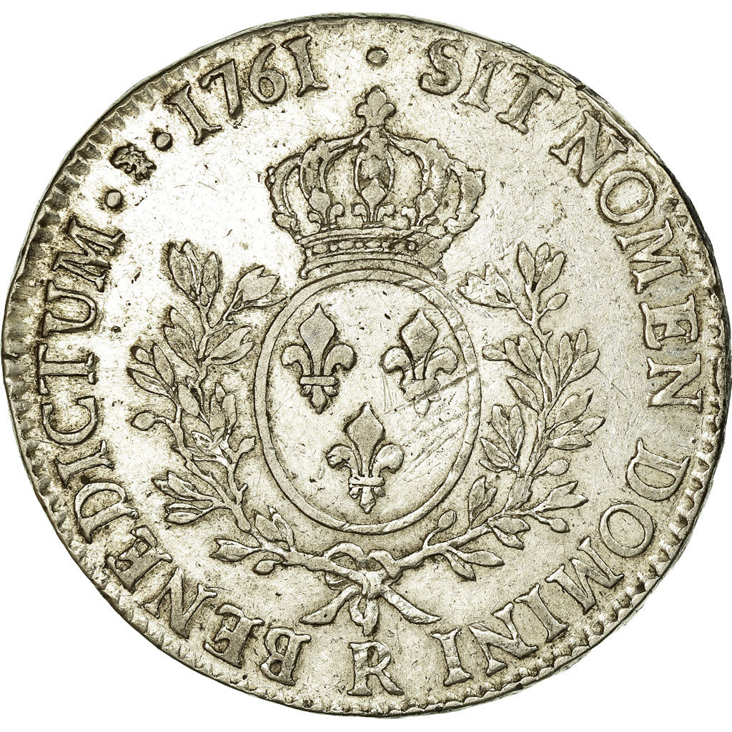Munten, Frankrijk, Louis XV, Ecu, 1761, Orléans, ZF, Zilver, Gadoury:322