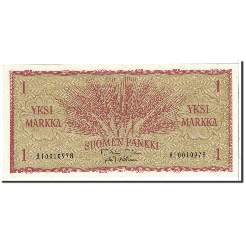 Banknote, Finland, 1 Markka, 1963, Undated, KM:98a, UNC(65-70)