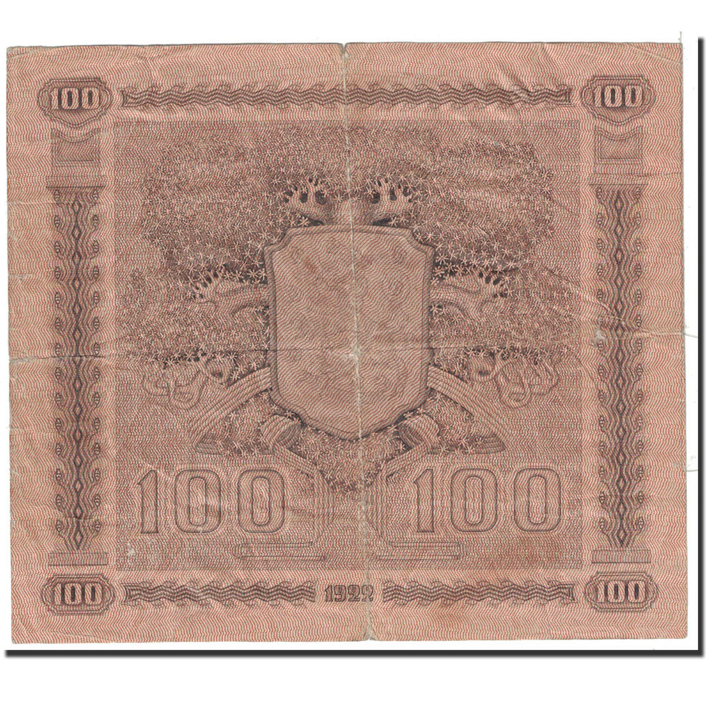 Banknote, Finland, 100 Markkaa, 1922, Undated, KM:65a, EF(40-45)