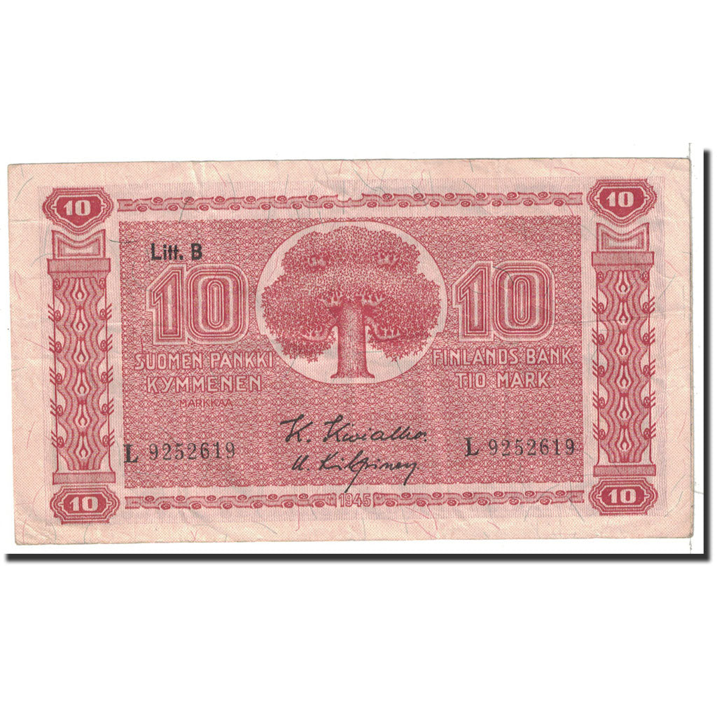 Finlandia, 10 Markkaa, 1945, KM:85, MBC