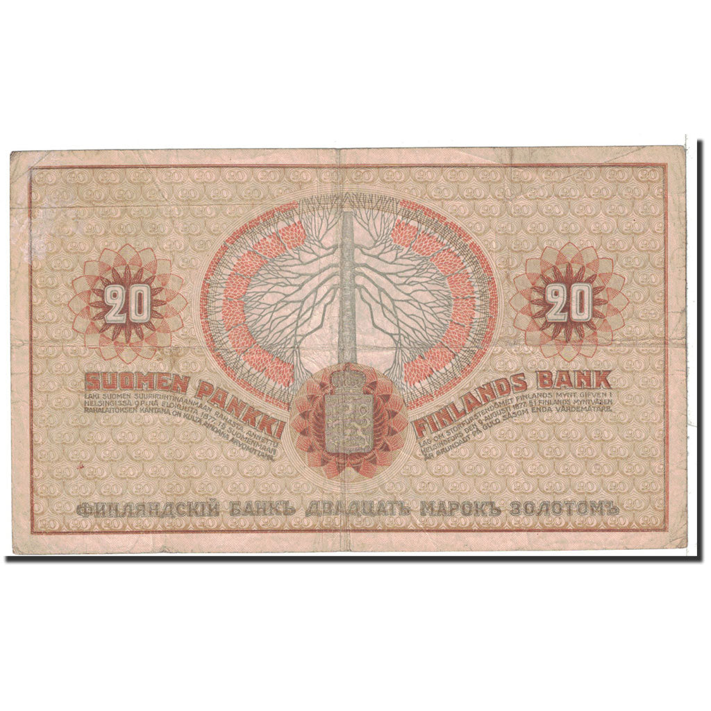 Banknote, Finland, 20 Markkaa, 1909, Undated, KM:11b, EF(40-45)
