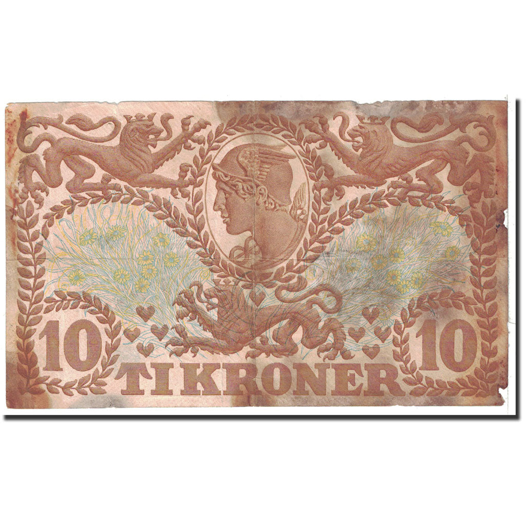 Banknote, Denmark, 10 Kroner, 1935, Undated, KM:26k, VF(20-25)