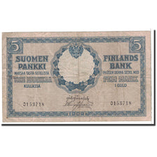 Banknote, Finland, 5 Markkaa, 1909, Undated, KM:20, VF(20-25)