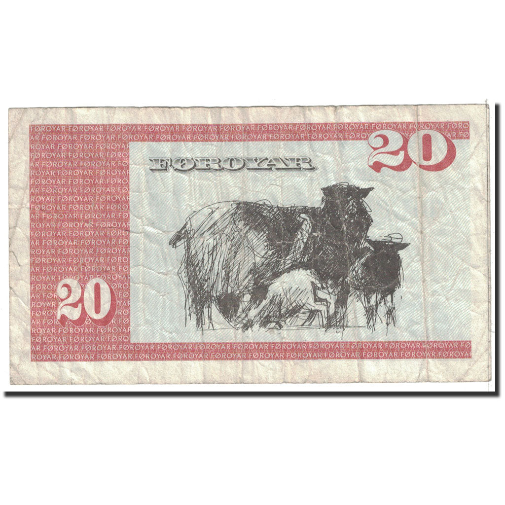 Faeroe Islands, 20 Kronur, 1986, KM:19a, VF(30-35)