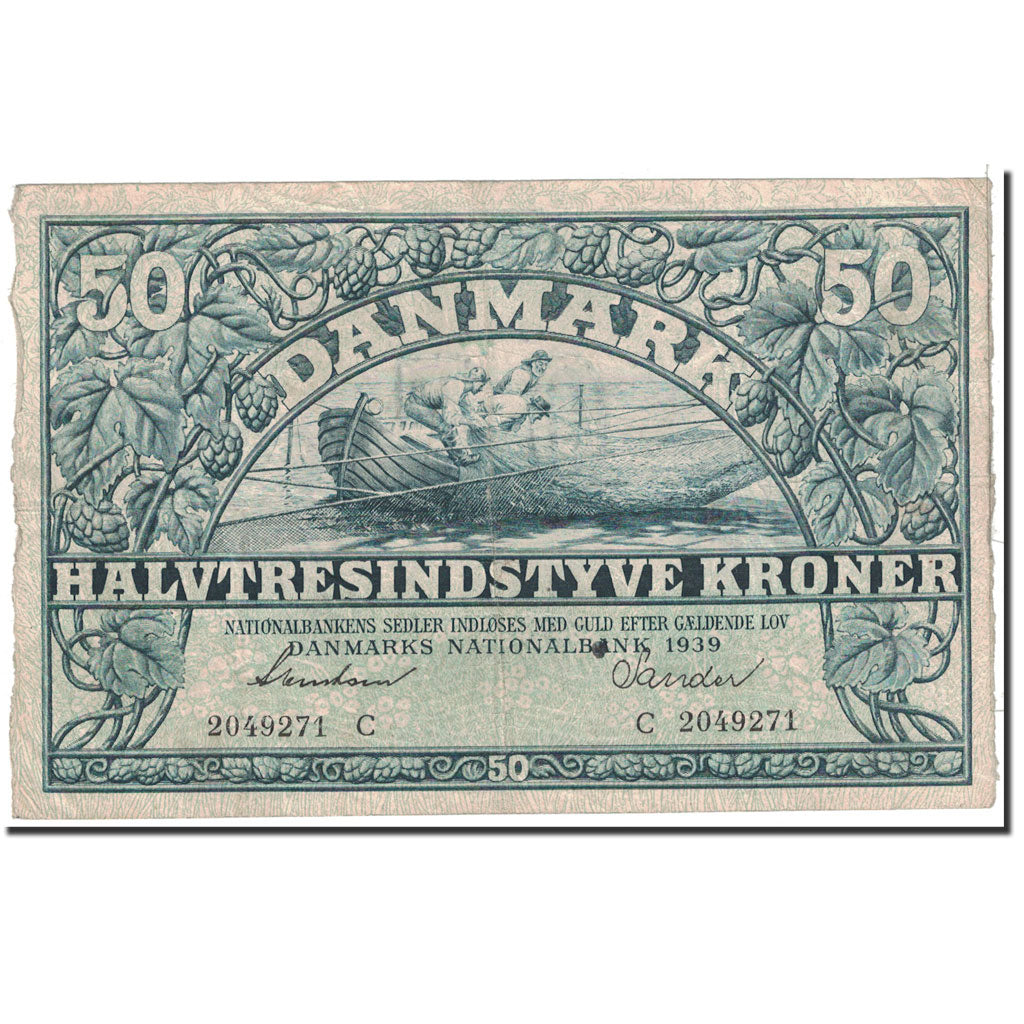 Banknote, Denmark, 50 Kroner, 1939, Undated, KM:32b, EF(40-45)